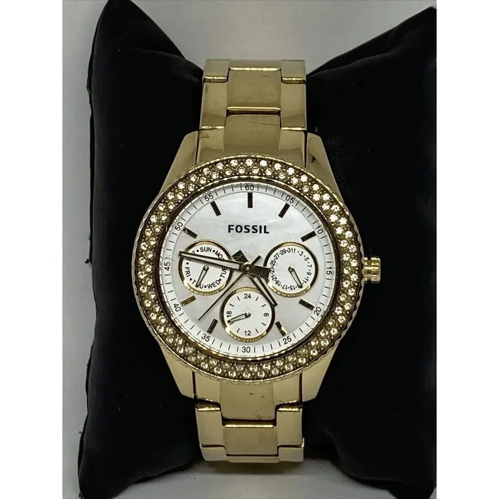 Fossil ES2861 Women's Gold Stainless Steel Analog Dial Quartz Wrist Watch JK759